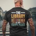 Bookworms Library Staff Librarians The Library Is My Place Men's Back Print T-Shirt Gifts for Old Men