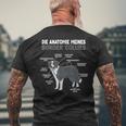 Border Collie Anatomie Collie Dog Holder S T-Shirt mit Rückendruck Geschenke für alte Männer