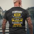 Born In February 1975 Vintage February 1975 Birthday Men's T-shirt Back Print Gifts for Old Men