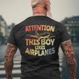 This Boy Likes Planes Aviation Boys T-Shirt mit Rückendruck Geschenke für alte Männer