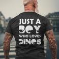 Boy Who Loves Dinos Letras Divertidas Con Diseño De Dinosaur Camiseta Hombre Estampado Espalda Regalos para ancianos