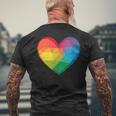 Buntes Herz Regenbogen T-Shirt mit Rückendruck Geschenke für alte Männer