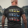 Busfahrer Bus Fahrzeug Gelenkbus Für Bus-Fans Klassik-Liebhaber Familien Erwachsene Kinder Erwachsene Multicolored Small Kurzarm Klassisch T-Shirt mit Rückendruck Geschenke für alte Männer