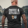 Café Y Pesas Rusas Gimnasio Fitness Entrenamiento Kettlebell Camiseta Hombre Estampado Espalda Regalos para ancianos