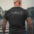 Camera Heartbeat Photographer T-Shirt mit Rückendruck Geschenke für alte Männer