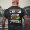 Camping Camping Weekend Forecast Drinking Alcohol Saufen T-Shirt mit Rückendruck Geschenke für alte Männer