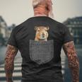 Capybara In Chest Pocket Capybara T-Shirt mit Rückendruck Geschenke für alte Männer