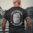 Cask Strength And Unfiltered Bourbon Whiskey Lover Dad Papa Men's Back Print T-Shirt Gifts for Old Men
