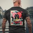 Cat Ramen Kawaii Cat Graphic Anime Valentines Day Men's T-shirt Back Print Gifts for Old Men