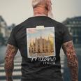 Catedral De Milán Italia Souvenir Duomo Di Milano Italiano Camiseta Hombre Estampado Espalda Regalos para ancianos
