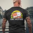 Chat M'épuise Chat Mignon Humour Chat Drôle T-shirt imprimé au dos Cadeaux pour les vieillards