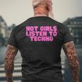 Chicas Calientes Escuchar Techno Dj Edm House Music Raving Slay Camiseta Hombre Estampado Espalda Regalos para ancianos