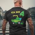 Children's Birthday Ich Bin 4 Jahre Landwirt Combine Harvester T-Shirt mit Rückendruck Geschenke für alte Männer