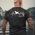 Cocker Spaniel Heartbeat Pulse Dog Ecg Dog Lovers S T-Shirt mit Rückendruck Geschenke für alte Männer