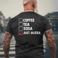 Coffee Tea Soda Just Injera Malawah Canjeelo Flatbread Men's Back Print T-Shirt Gifts for Old Men