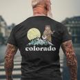Colorado Banjo Bear Retro Style Mountains Sketch Men's Back Print T-Shirt Gifts for Old Men