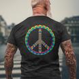 Colourful Hippie Retro Peace Peace Sign T-Shirt mit Rückendruck Geschenke für alte Männer