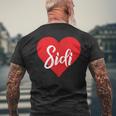 Con Nombre I Love Sidi I Heart Named Camiseta Hombre Estampado Espalda Regalos para ancianos
