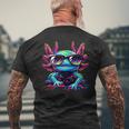 Cool Axolotl With Sunglasses Colourful Motif Axolotl T-Shirt mit Rückendruck Geschenke für alte Männer