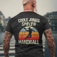 Cool Boys Playing Handball Handballer Boys Children's T-Shirt mit Rückendruck Geschenke für alte Männer