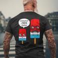 Coolest Papa Ever Father's Day Popsicle Ice Cream Men's Back Print T-Shirt Gifts for Old Men