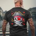 Corazones De Sanalentín Con Forma De Calavera De Pirata Lindos Corazones Familiares Y Niños Pequeños Camiseta Hombre Estampado Espalda Regalos para ancianos