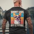 Corgi Short Legs Big Attitude Men's T-shirt Back Print Gifts for Old Men