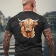 Cow Highland Cow Cow Costume Highland Cow T-Shirt mit Rückendruck Geschenke für alte Männer