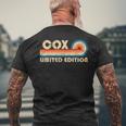 Cox Surname Retrointage 80S 90S Birthday Reunion T-shirt imprimé au dos Cadeaux pour les vieillards