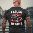 I Crush Hearts Valentines Day Monster Truck Boys Toddler Men's T-shirt Back Print Gifts for Old Men