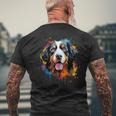 Cute Bernese Mountain Dog On Painted Bernese Mountain Dog T-Shirt mit Rückendruck Geschenke für alte Männer