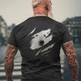 Cute Polar Bear Face Animal Rider Polar Bear Ripped T-Shirt mit Rückendruck Geschenke für alte Männer