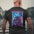 Cyberpunk Motorcycle Futuristic Tokyo T-Shirt mit Rückendruck Geschenke für alte Männer