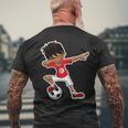 Dabbing Soccer Boy Tunisian Children's Tab T-Shirt mit Rückendruck Geschenke für alte Männer