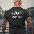 Daddy 2025 Heartbeat The Daddy Father's Day Birth Father T-Shirt mit Rückendruck Geschenke für alte Männer