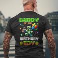Daddy Of The Birthday Boy Party Video Gamer Pixel Number Men's T-shirt Back Print Gifts for Old Men