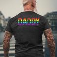 Daddy Gay Pride Month LGBTQ Fathers Day Rainbow Flag Queer Tank Top Men's Back Print T-Shirt Gifts for Old Men