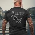 Der Mit Dem Hund Geht Gassi Gehen Hunde Herchen T-Shirt mit Rückendruck Geschenke für alte Männer