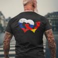 Deutschland Russland Freundschaft Frieden Herzkette T-Shirt mit Rückendruck Geschenke für alte Männer