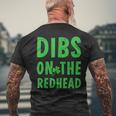 Dibs On The Redhead St Patrick's Day -Adults Sleeveless Modern Straight Fit Black Men's T-shirt Back Print Gifts for Old Men