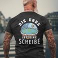 Die Erde Ist Eine Scheiben T-Shirt mit Rückendruck Geschenke für alte Männer