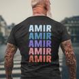 Divertido Regalo Nombre Amir Personalizado Primer Nombre Camiseta Hombre Estampado Espalda Regalos para ancianos