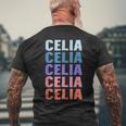 Divertido Regalo Nombre Celia Personalizado Primer Nombre Camiseta Hombre Estampado Espalda Regalos para ancianos