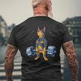 Doberman Weightlifting Deadlift Fitness Gym Camiseta Hombre Estampado Espalda Regalos para ancianos