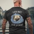 Dog Official Favourite Sleep Pug T-Shirt mit Rückendruck Geschenke für alte Männer