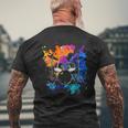 Drum Set Colourful Instrument Band Drums Music Musician T-Shirt mit Rückendruck Geschenke für alte Männer