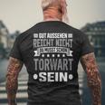 Du Musst Schon Torwart Sein Goalkeeper T-Shirt mit Rückendruck Geschenke für alte Männer