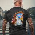 Eagle 4th Of July American Flag 4th July Mullet Patriotic Men's Back Print T-Shirt Gifts for Old Men