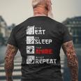 Eat Sleep Anime Repeat Manga Anime Manga Japan Outfit T-Shirt mit Rückendruck Geschenke für alte Männer