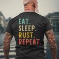 Eat Sleep Rust Repeat Programming Retrointage T-Shirt mit Rückendruck Geschenke für alte Männer